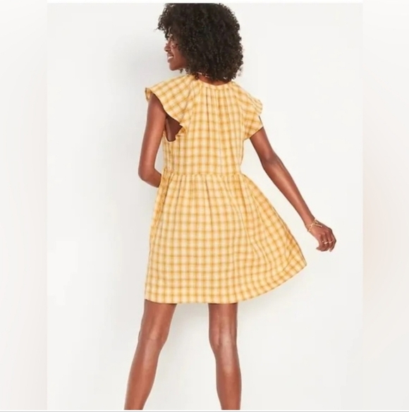 NWT Old Navy Flutter Sleeve Plaid Swing Dress Size XXL - Picture 2 of 7
